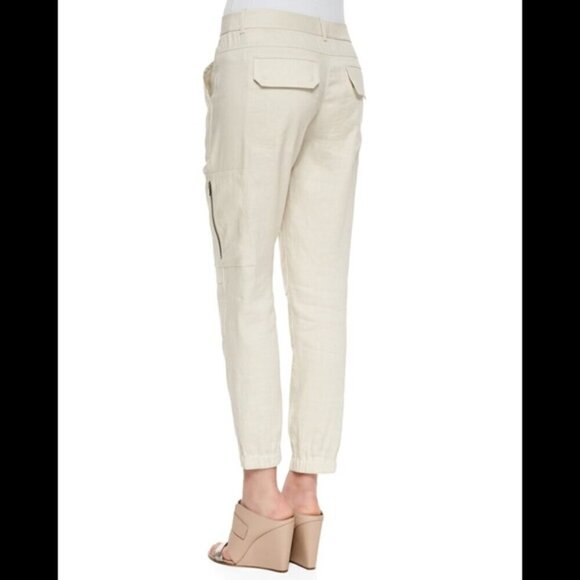 Vince Thick Linen Cargo Pants Size 4 - Picture 2 of 14